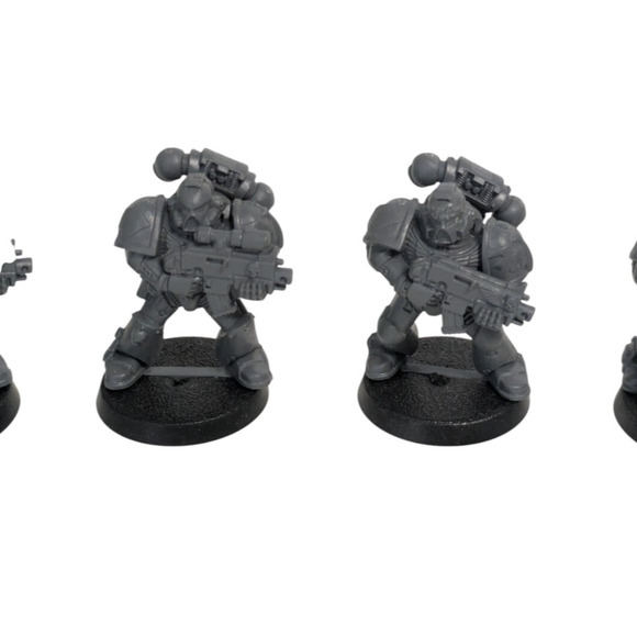 Warhammer 40k Dark Angels Space Marines Lot of 5 Assembled Unpainted w Brush - Picture 9 of 16